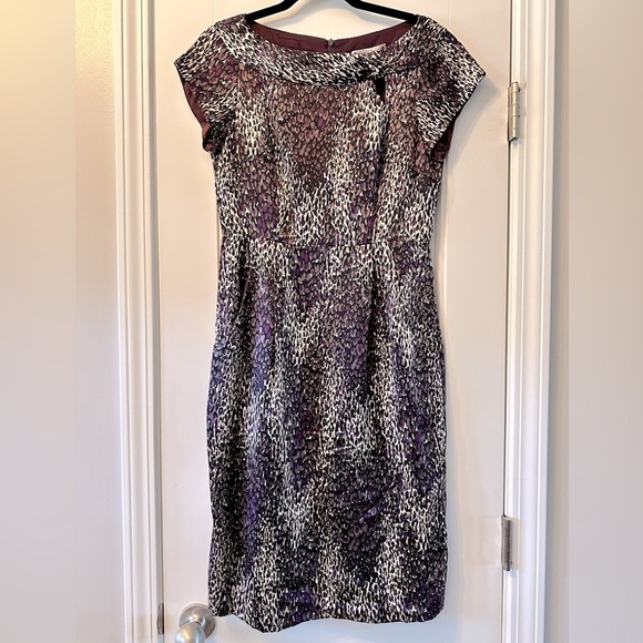 Nanette Lepore Dresses & Skirts - NWT! Nanette Lepore Purple Animal Print Cap Sleeve Silk Sheath Dress